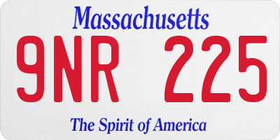 MA license plate 9NR225