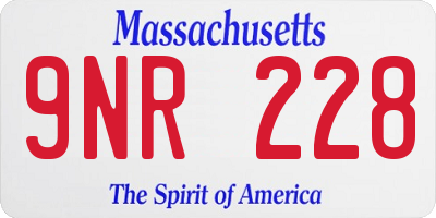 MA license plate 9NR228