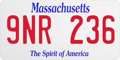 MA license plate 9NR236