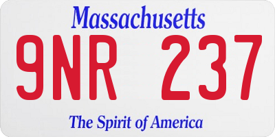 MA license plate 9NR237