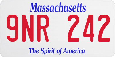 MA license plate 9NR242
