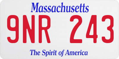 MA license plate 9NR243