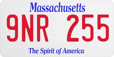 MA license plate 9NR255