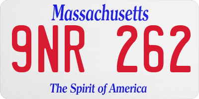 MA license plate 9NR262