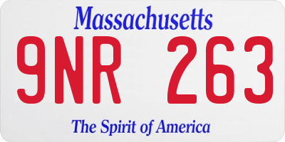 MA license plate 9NR263