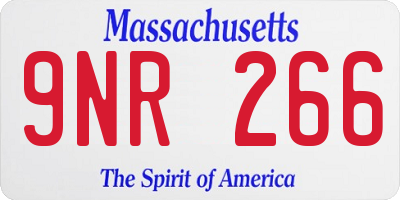 MA license plate 9NR266