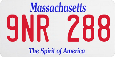 MA license plate 9NR288