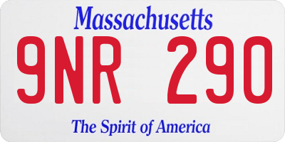 MA license plate 9NR290