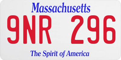 MA license plate 9NR296