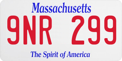 MA license plate 9NR299