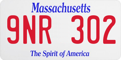 MA license plate 9NR302