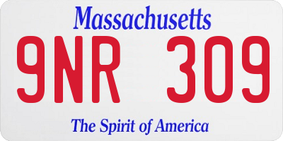 MA license plate 9NR309