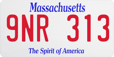 MA license plate 9NR313