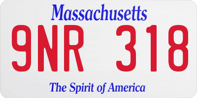 MA license plate 9NR318