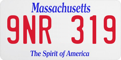 MA license plate 9NR319