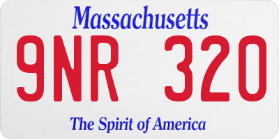 MA license plate 9NR320