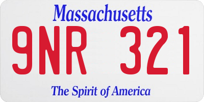 MA license plate 9NR321