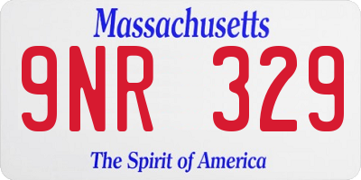 MA license plate 9NR329