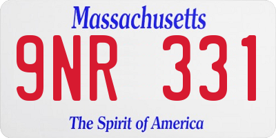 MA license plate 9NR331