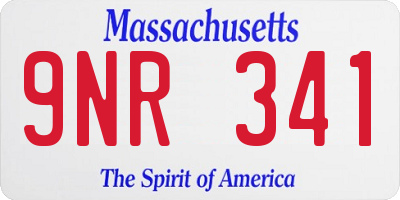 MA license plate 9NR341
