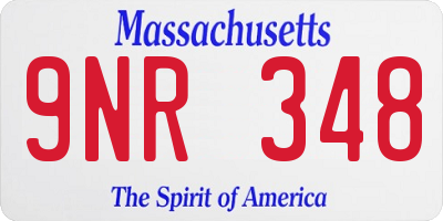 MA license plate 9NR348