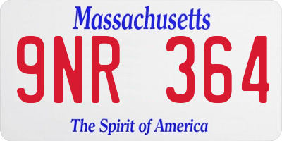 MA license plate 9NR364