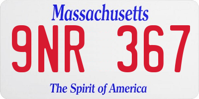 MA license plate 9NR367