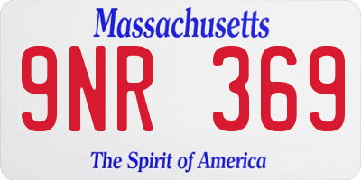 MA license plate 9NR369