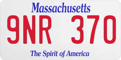 MA license plate 9NR370