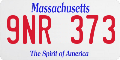 MA license plate 9NR373