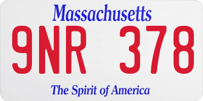 MA license plate 9NR378