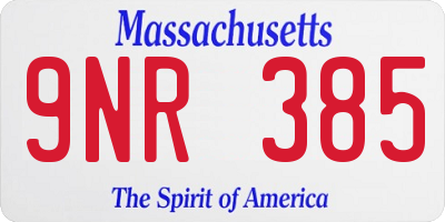 MA license plate 9NR385