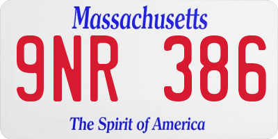 MA license plate 9NR386