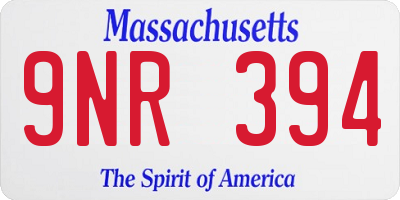 MA license plate 9NR394