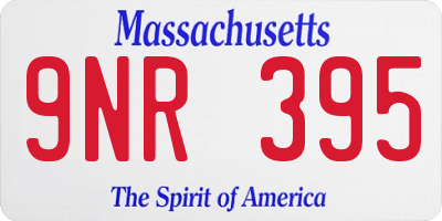 MA license plate 9NR395