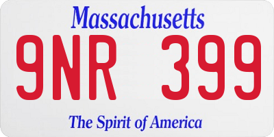 MA license plate 9NR399