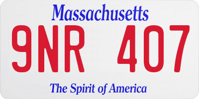 MA license plate 9NR407