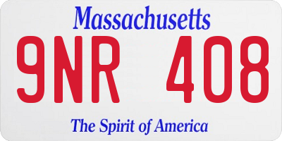 MA license plate 9NR408