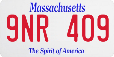 MA license plate 9NR409