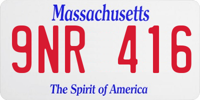 MA license plate 9NR416