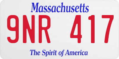 MA license plate 9NR417