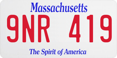 MA license plate 9NR419