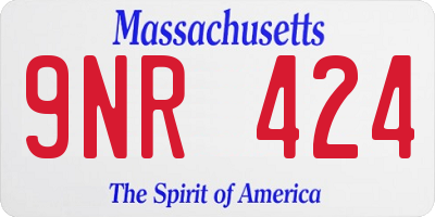 MA license plate 9NR424