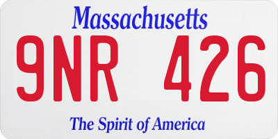 MA license plate 9NR426