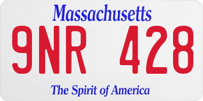 MA license plate 9NR428