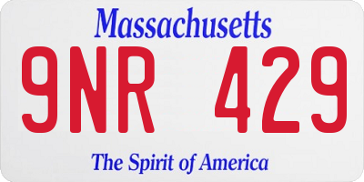MA license plate 9NR429