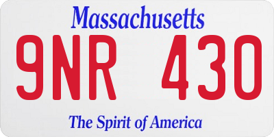 MA license plate 9NR430