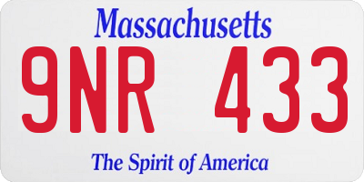 MA license plate 9NR433