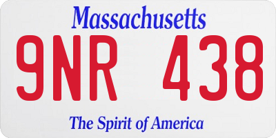 MA license plate 9NR438
