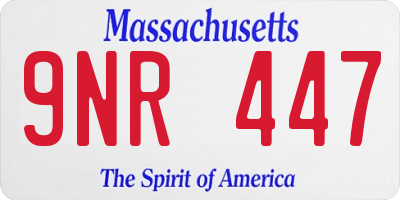 MA license plate 9NR447